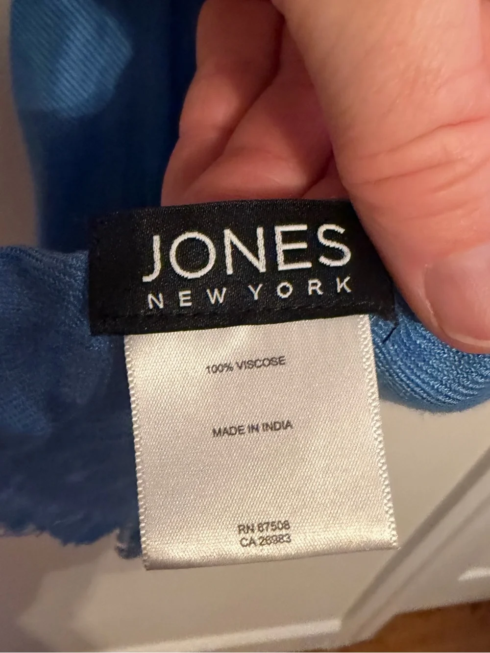 Jones New York Light Blue Viscose Scarf